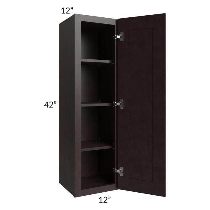 RTA Brazilian Shaker 12" x 42" Wall Cabinet with 2 Decorative End Panels
