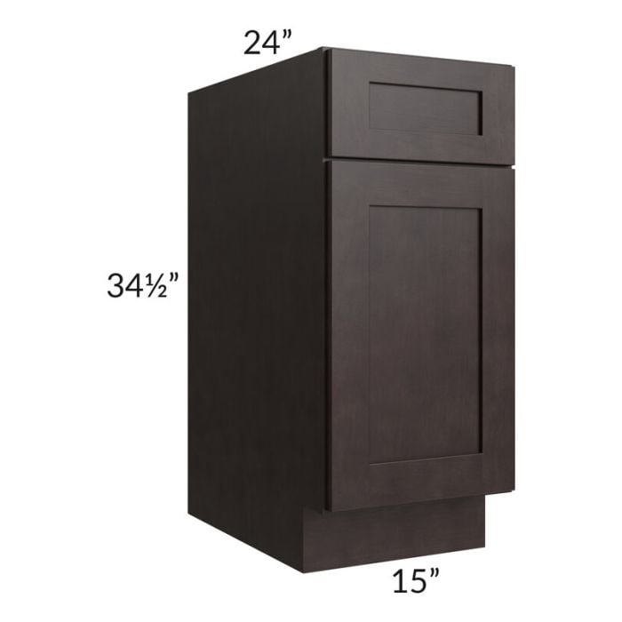 RTA Brazilian Shaker 15" Base Cabinet with 2 Decorative End Panels and 1 Roll Out Tray