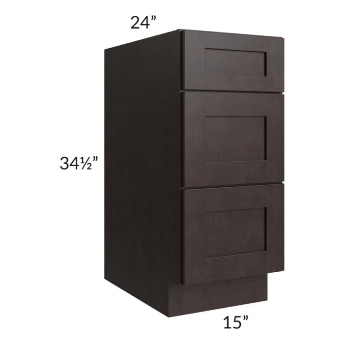 RTA Brazilian Shaker 15" Drawer Base Cabinet with 2 Decorative End Panels
