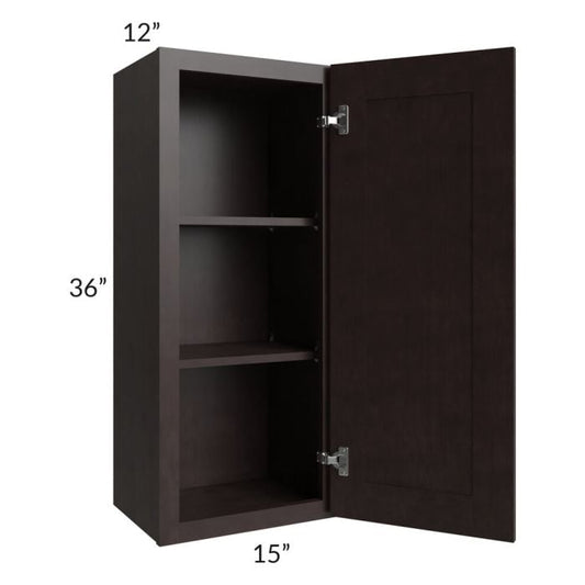 RTA Brazilian Shaker 15" x 36" Wall Cabinet with 1 Decorative End Panel