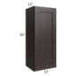 RTA Brazilian Shaker 15" x 36" Wall Cabinet with 2 Decorative End Panels and Glass Door