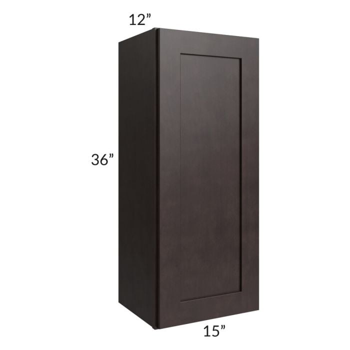 RTA Brazilian Shaker 15" x 36" Wall Cabinet with Glass Door