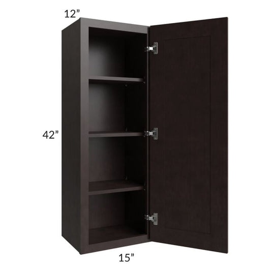 RTA Brazilian Shaker 15" x 42" Wall Cabinet with 1 Decorative End Panel