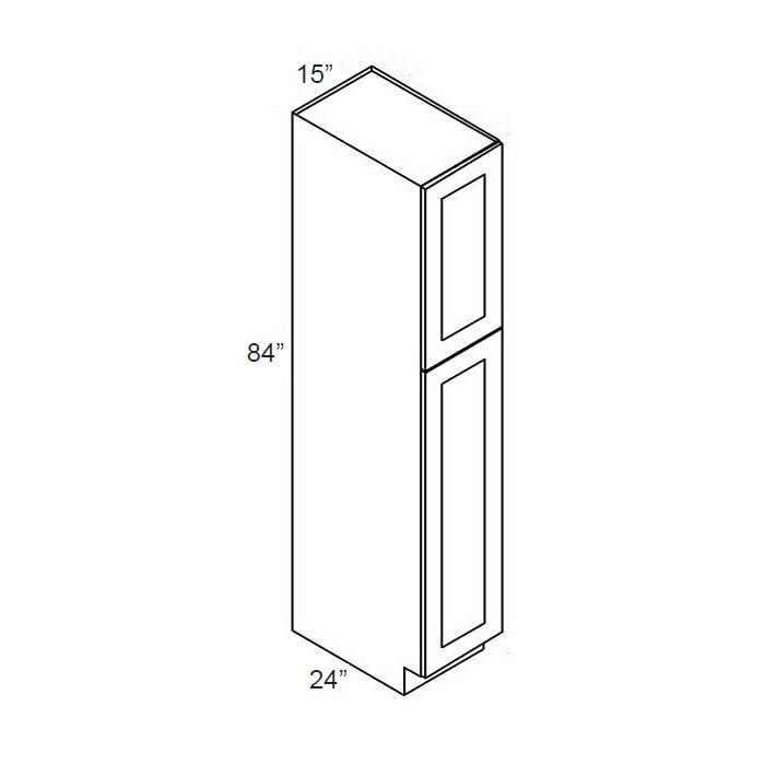 RTA Brazilian Shaker 15" x 84" Wall Pantry with 2 Decorative End Panels and 1 Roll Out Tray
