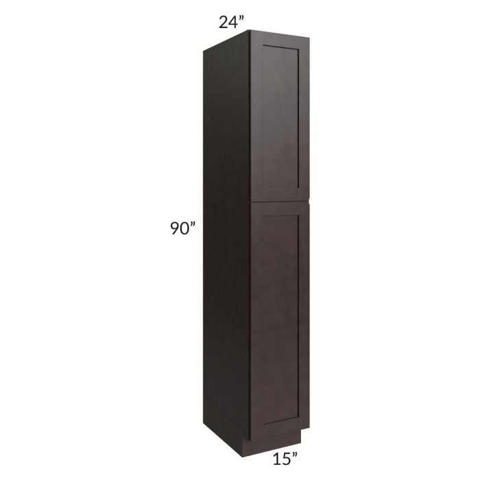 RTA Brazilian Shaker 15" x 90" Wall Pantry with 1 Decorative End Panel