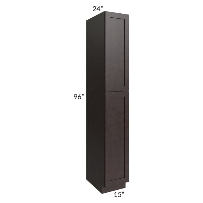 RTA Brazilian Shaker 15" x 96" Wall Pantry with 1 Decorative End Panel