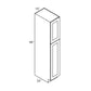 RTA Brazilian Shaker 15" x 96" Wall Pantry with 1 Decorative End Panel and 2 Roll Out Trays