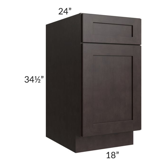 RTA Brazilian Shaker 18" Base Cabinet with 2 Decorative End Panels and 1 Roll Out Tray