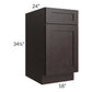 RTA Brazilian Shaker 18" Base Cabinet with 2 Roll Out Trays