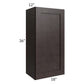RTA Brazilian Shaker 18" x 36" Wall Cabinet with 1 Decorative End Panel