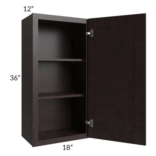 RTA Brazilian Shaker 18" x 36" Wall Cabinet with 2 Decorative End Panels and Glass Door