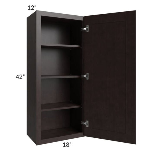 RTA Brazilian Shaker 18" x 42" Wall Cabinet with Glass Door
