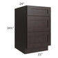 RTA Brazilian Shaker 21" Drawer Base Cabinet with 1 Decorative End Panel