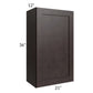 RTA Brazilian Shaker 21" x 36" Wall Cabinet with 1 Decorative End Panel