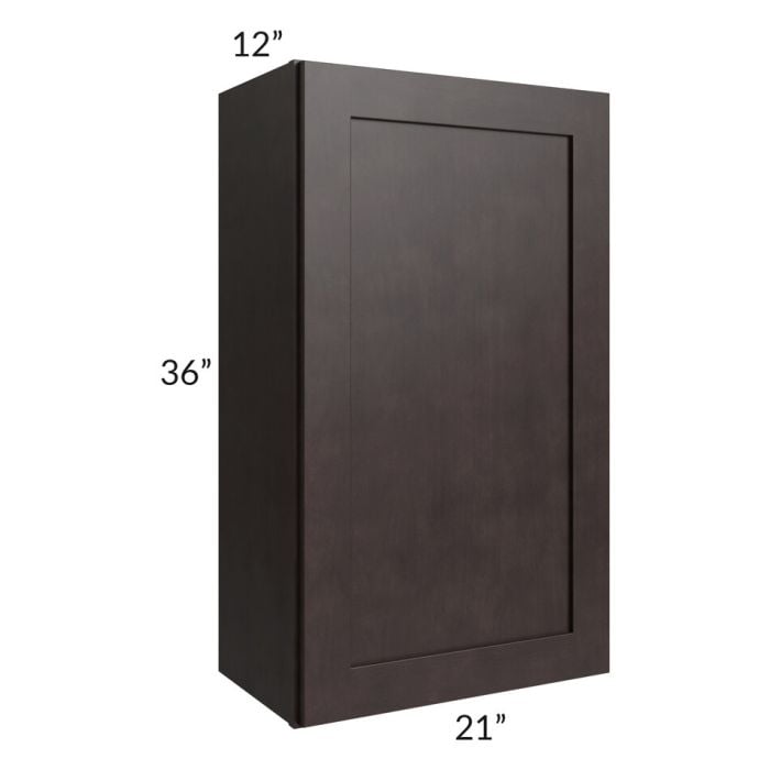 RTA Brazilian Shaker 21" x 36" Wall Cabinet with 1 Decorative End Panel