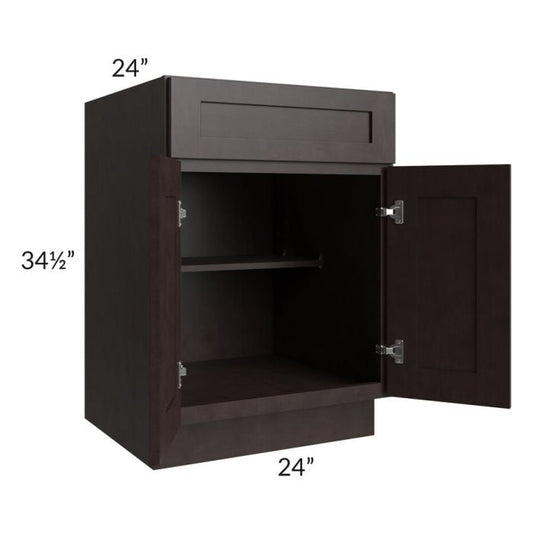 RTA Brazilian Shaker 24" Base Cabinet with 1 Decorative End Panel and 2 Roll Out Trays