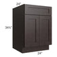 RTA Brazilian Shaker 24" Base Cabinet with 2 Decorative End Panels and 1 Roll Out Tray