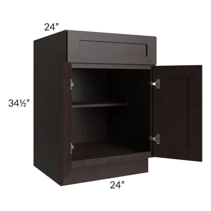 RTA Brazilian Shaker 24" Base Cabinet with 2 Roll Out Trays