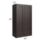 RTA Brazilian Shaker 24" x 42" Wall Cabinet with 2 Decorative End Panels