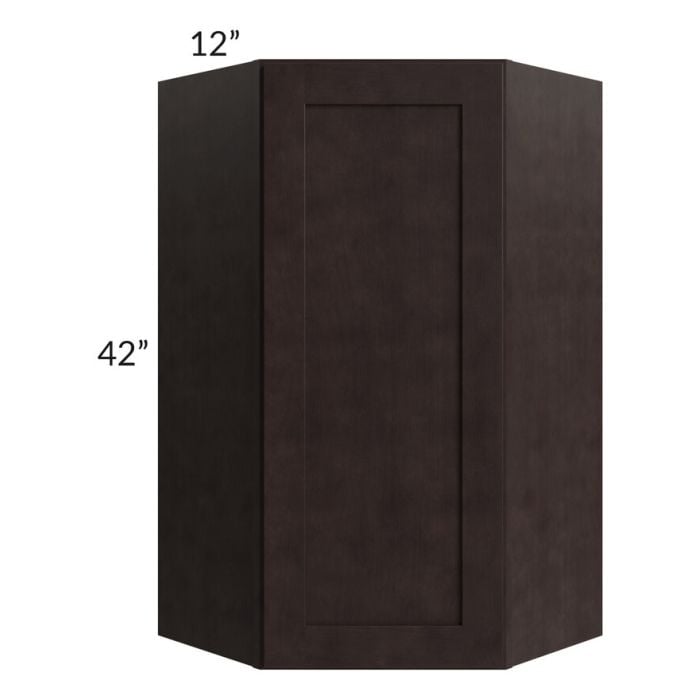 RTA Brazilian Shaker 24" x 42" Wall Diagonal Corner Cabinet with Glass Door