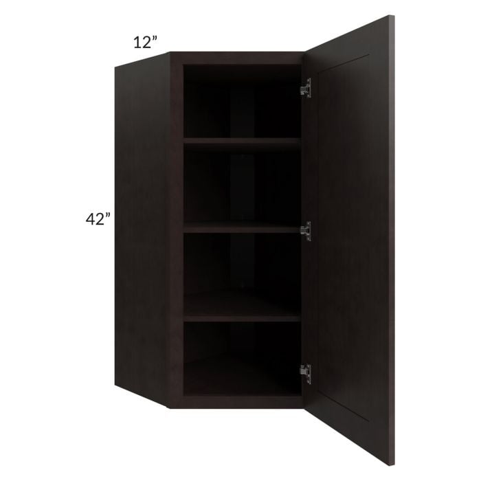 RTA Brazilian Shaker 24" x 42" Wall Diagonal Corner Cabinet with Glass Door