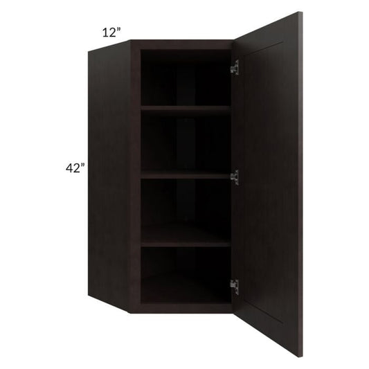RTA Brazilian Shaker 24" x 42" Wall Diagonal Corner Cabinet with Glass Door