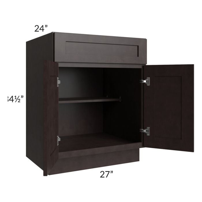 RTA Brazilian Shaker 27" Base Cabinet with 2 Decorative End Panels and 1 Roll Out Tray
