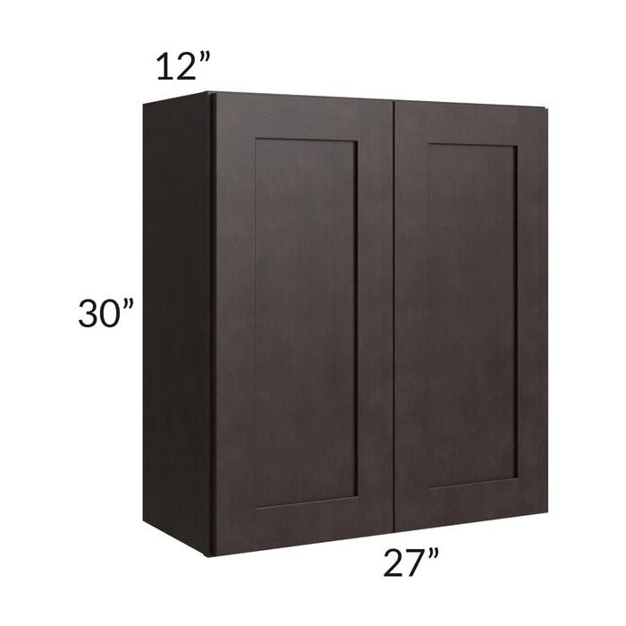 RTA Brazilian Shaker 27" x 30" Wall Cabinet with 1 Decorative End Panel