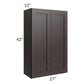 RTA Brazilian Shaker 27" x 42" Wall Cabinet with 1 Decorative End Panel