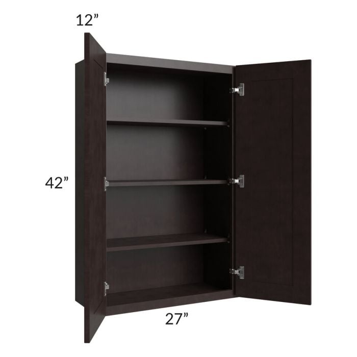 RTA Brazilian Shaker 27" x 42" Wall Cabinet with 1 Decorative End Panel