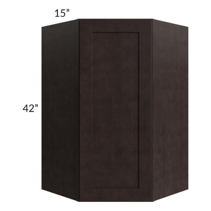 RTA Brazilian Shaker 27" x 42" x 15" Wall Diagonal Corner Cabinet