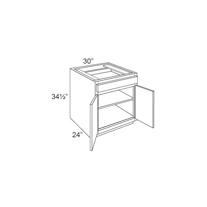 RTA Brazilian Shaker 30" Base Cabinet with 1 Roll Out Tray
