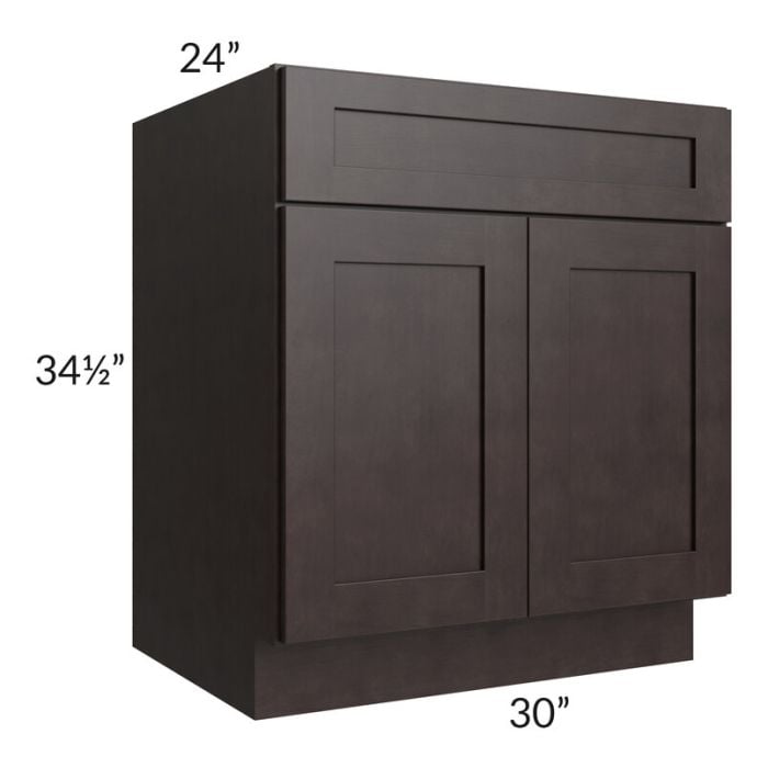 RTA Brazilian Shaker 30" Base Cabinet with 2 Decorative End Panels and 1 Roll Out Tray
