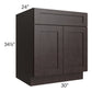 RTA Brazilian Shaker 30" Base Cabinet with 2 Decorative End Panels and 2 Roll Out Trays