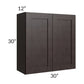 RTA Brazilian Shaker 30" x 30" Wall Cabinet with Glass Door