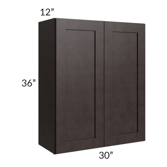 RTA Brazilian Shaker 30" x 36" Wall Cabinet with 1 Decorative End Panel