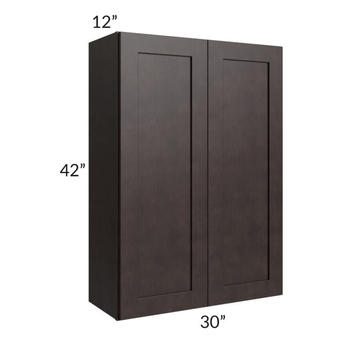 RTA Brazilian Shaker 30" x 42" Wall Cabinet with 2 Decorative End Panels
