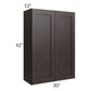RTA Brazilian Shaker 30" x 42" Wall Cabinet with 2 Decorative End Panels and Glass Door