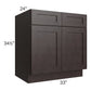 RTA Brazilian Shaker 33" Base Cabinet with 2 Decorative End Panels and 2 Roll Out Trays