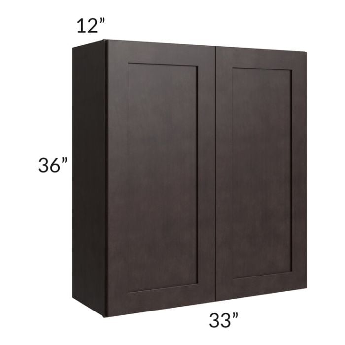RTA Brazilian Shaker 33" x 36" Wall Cabinet with 1 Decorative End Panel