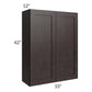 RTA Brazilian Shaker 33" x 42" Wall Cabinet with 1 Decorative End Panel