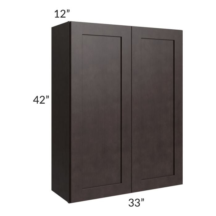 RTA Brazilian Shaker 33" x 42" Wall Cabinet with 2 Decorative End Panels