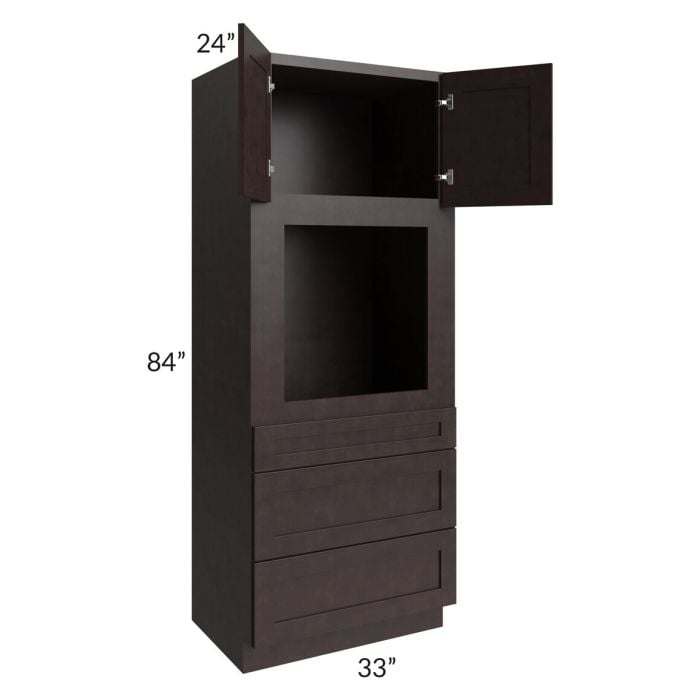 RTA Brazilian Shaker 33" x 84" Oven Cabinet with 1 Decorative End Panel