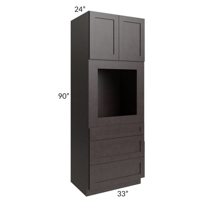 RTA Brazilian Shaker 33" x 90" Oven Cabinet with 1 Decorative End Panel