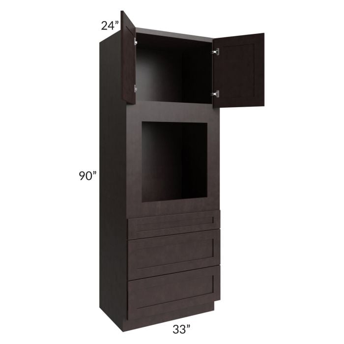 RTA Brazilian Shaker 33" x 90" Oven Cabinet with 1 Decorative End Panel