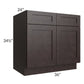 RTA Brazilian Shaker 36" Base Cabinet with 1 Decorative End Panel