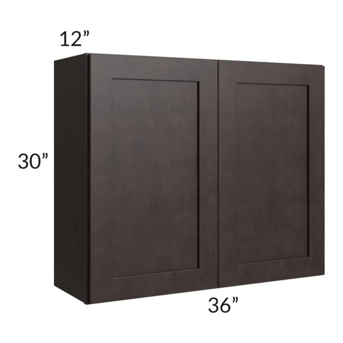 RTA Brazilian Shaker 36" x 30" Wall Cabinet with 1 Decorative End Panel