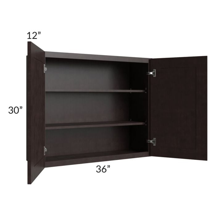 RTA Brazilian Shaker 36" x 30" Wall Cabinet with Glass Door