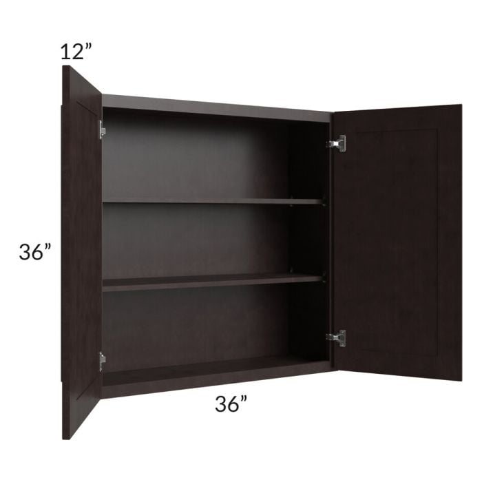 RTA Brazilian Shaker 36" x 36" Wall Cabinet with 2 Decorative End Panels