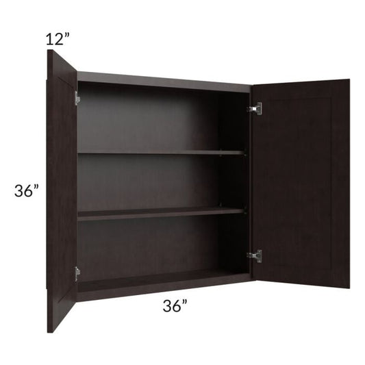 RTA Brazilian Shaker 36" x 36" Wall Cabinet with 2 Decorative End Panels